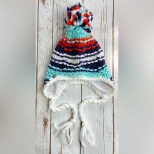 Spyder Girls Knit Fleece Earflap Beanie Hat